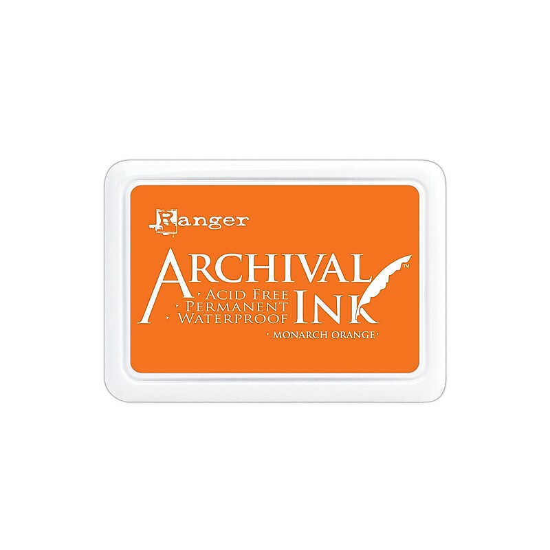 Ranger Archival Ink, Monarch Orange, 2 1/2" X 3 3/4" Pad, 3/Pack (69804-Pk3) image 1