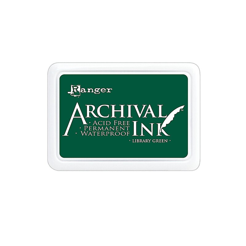 Ranger Archival Ink Library Green 2 1/2 In. X 3 3/4 In. Pad [Pack Of 3] image 1