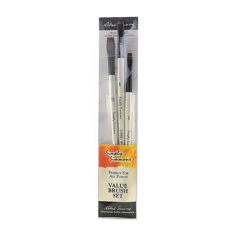 Robert Simmons Simply Simmons Value Brush Sets Chisel Edge Set Set Of 3 image 1