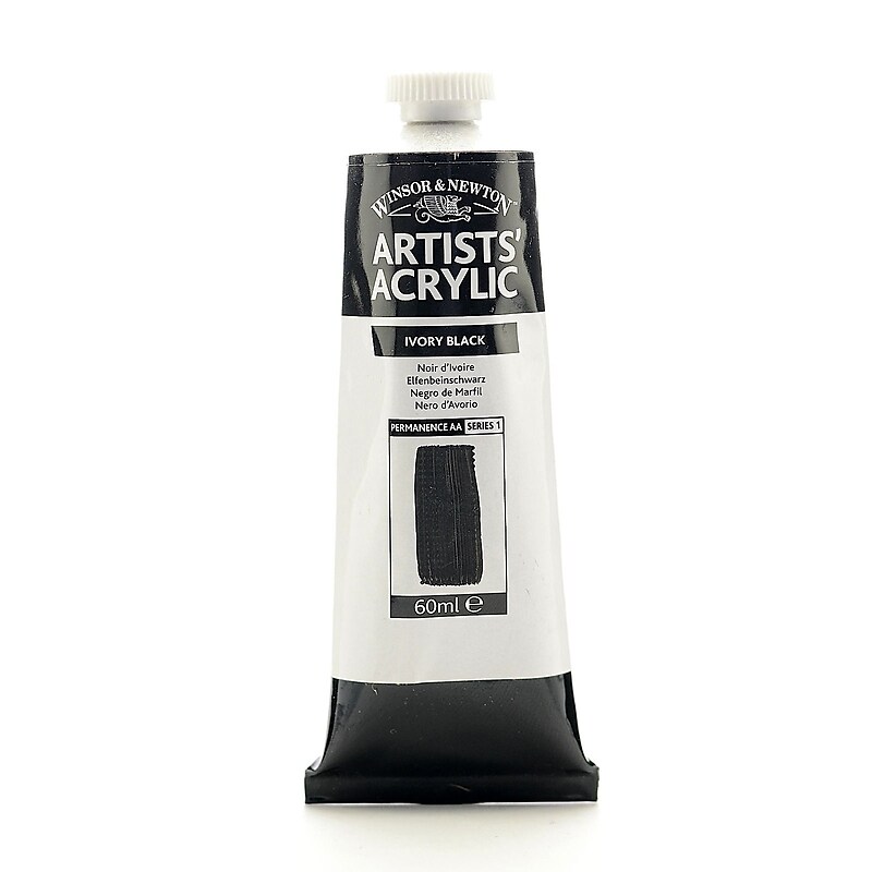Winsor  And  Newton Professional Acrylic Colours Ivory Black 60 Ml 331 [Pack Of 2] image 1