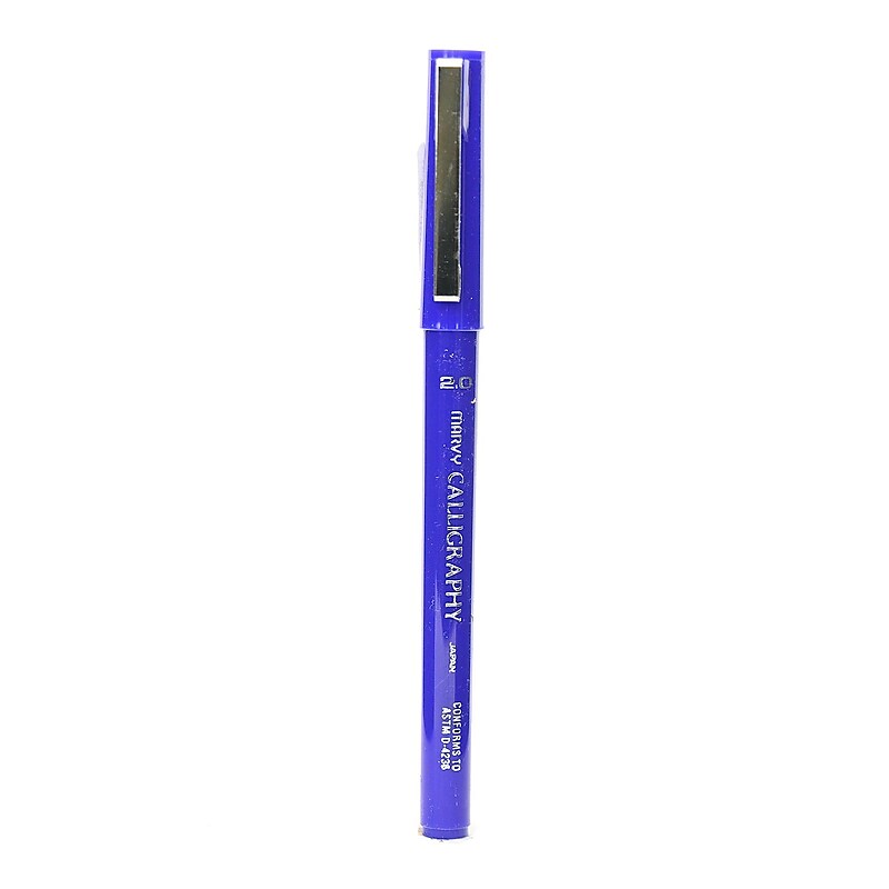 Marvy Uchida 6000 Calligraphy Pens, Fine Nib, Blue Ink, 12/Pack (46786-PK12) image 1