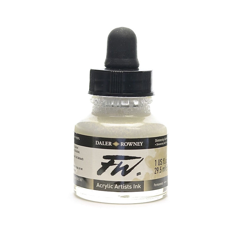 Daler-Rowney Fw Pearlescent And Shimmering Liquid Acrylic Shimmering Gold 1 Oz. [Pack Of 2] image 1