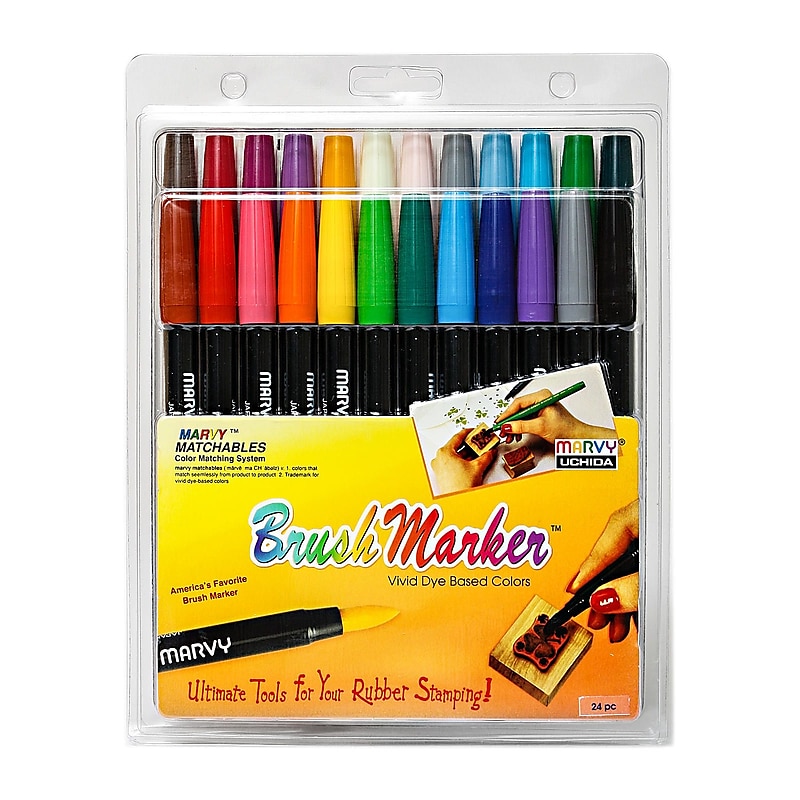 Marvy Uchida Brush Marker Set Of 24 image 1