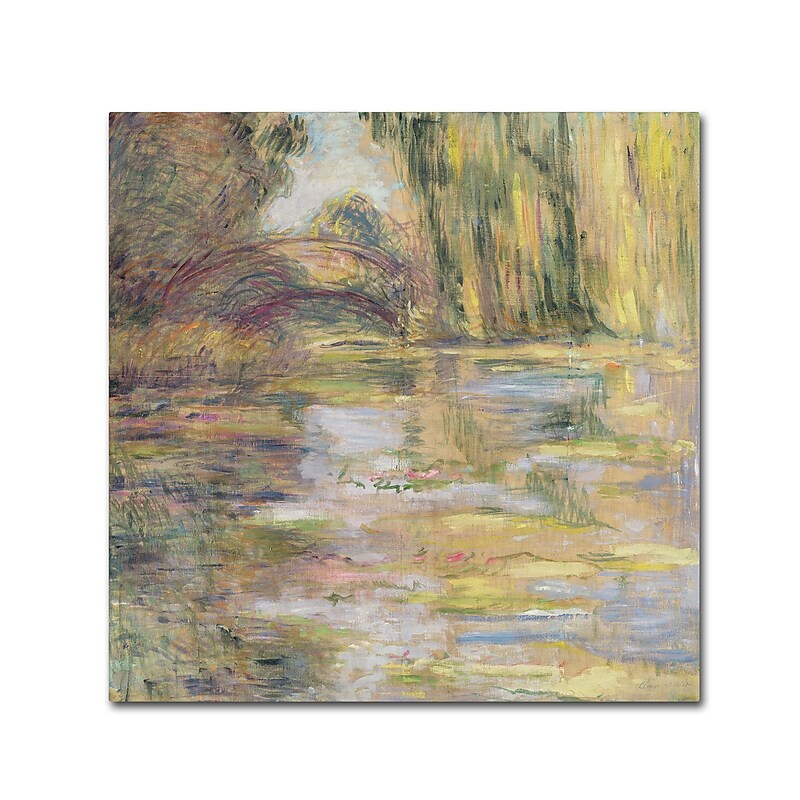 Trademark Fine Art Monet 'Waterlily Pond The Bridge' 35 x 35 (BL0411-C3535GG) image 1