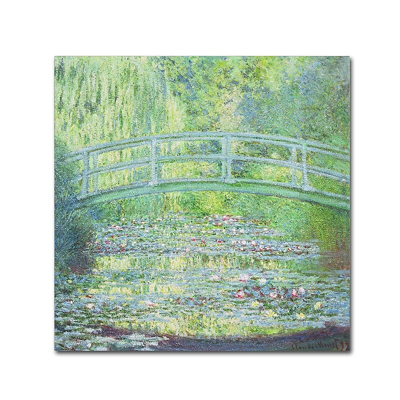 Trademark Fine Art Monet 'Waterlily Pond-The Bridge II' 35 x 35 (BL0523-C3535GG) image 1