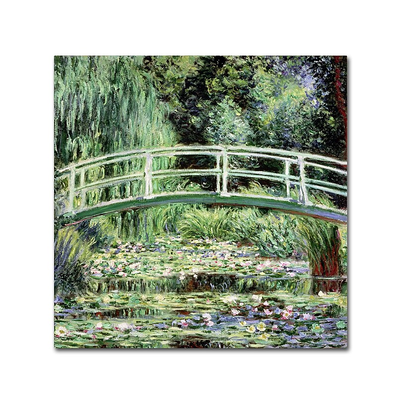 Trademark Fine Art Monet 'White Waterlillies 1889' 35 x 35 (BL0691-C3535GG) image 1
