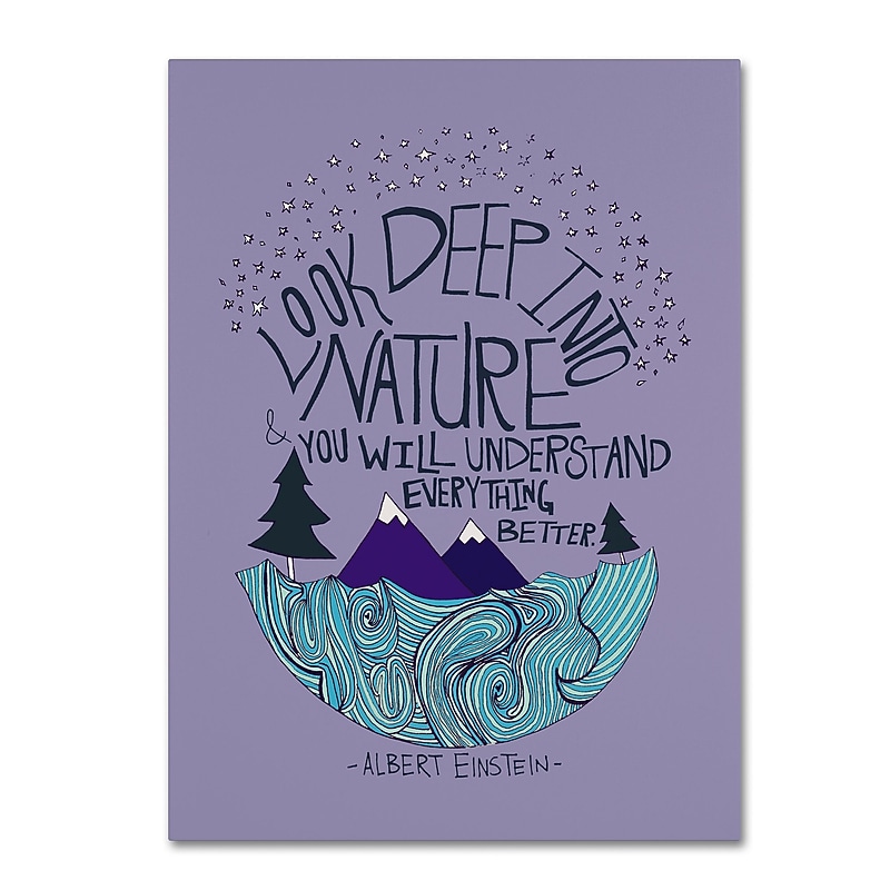 Trademark Fine Art Leah Flores 'Albert Einstein - Nature' 24 x 32 (ALI0661-C2432GG) image 1
