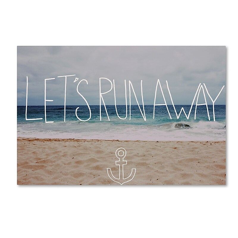 Trademark Fine Art Leah Flores 'Let's Run Away To the Sea' 12 x 19 (ALI0670-C1219GG) image 1