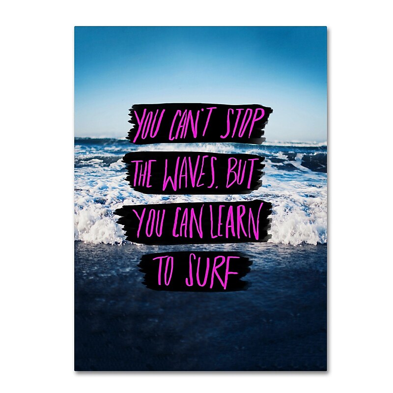 Trademark Fine Art Leah Flores 'Learn to Surf' 14 x 19 (ALI0695-C1419GG) image 1