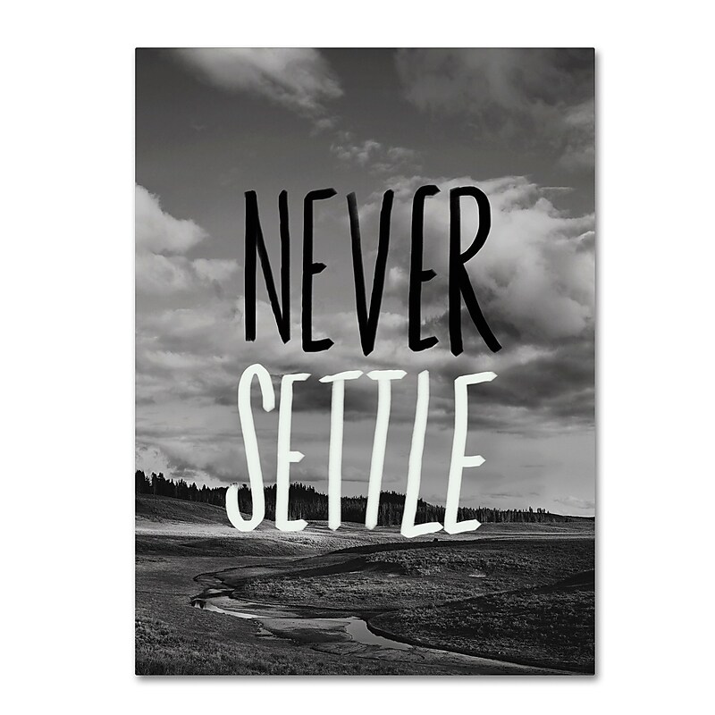 Trademark Fine Art Leah Flores 'Never Settle' 14 x 19 (ALI0704-C1419GG) image 1