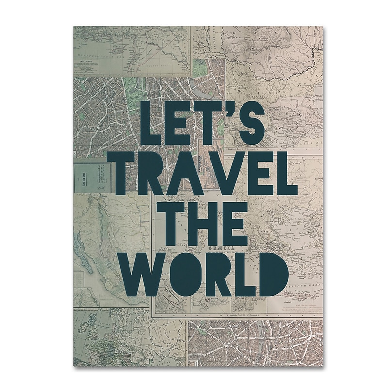 Trademark Fine Art Leah Flores 'Travel the World' 24 x 32 (ALI0712-C2432GG) image 1