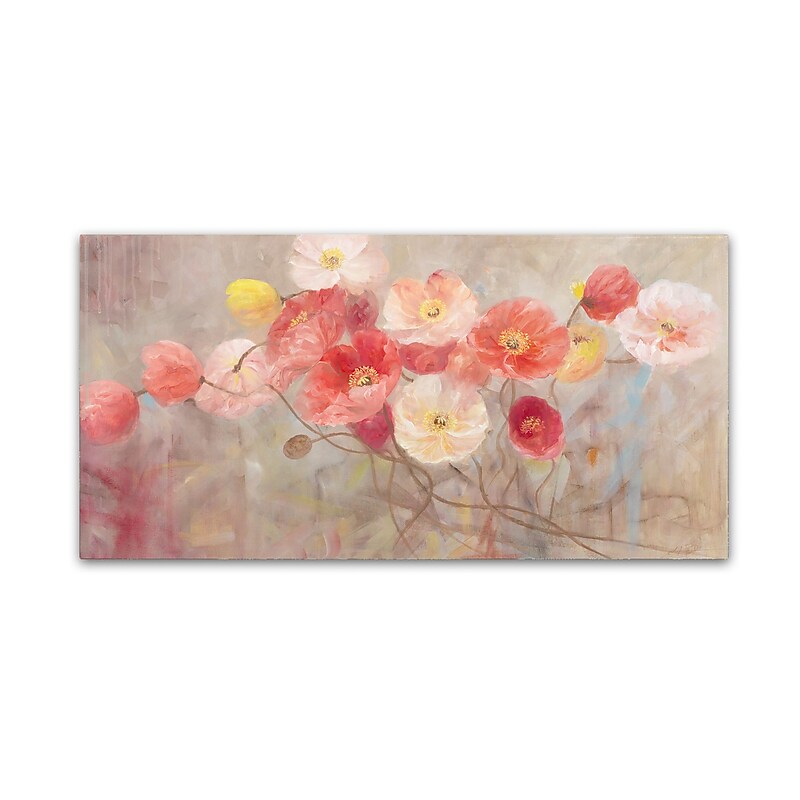 Trademark Fine Art Li Bo 'Wild Poppies I' 16 x 32 (ALI0749-C1632GG) image 1