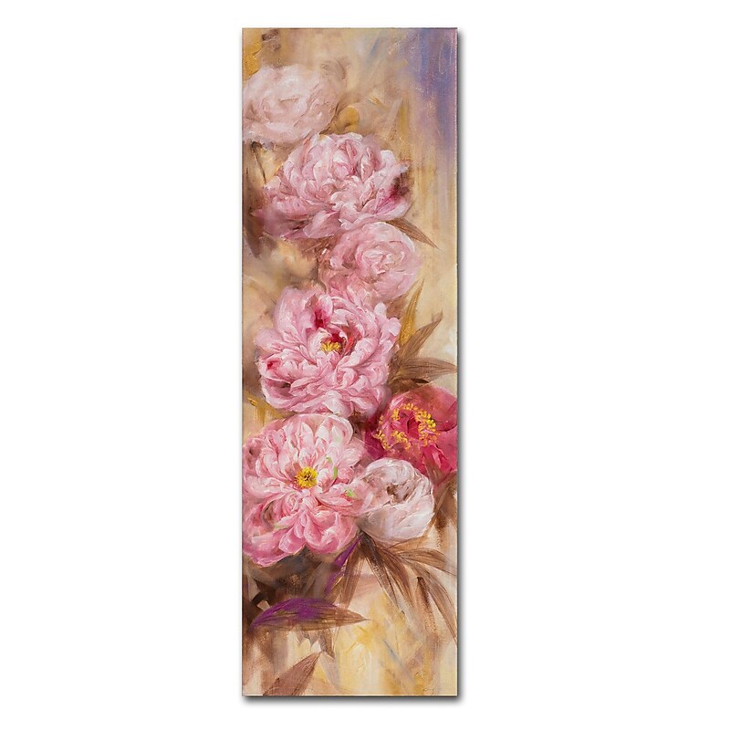 Trademark Fine Art Li Bo 'Peonies I' 8 x 24 (ALI0754-C824GG) image 1