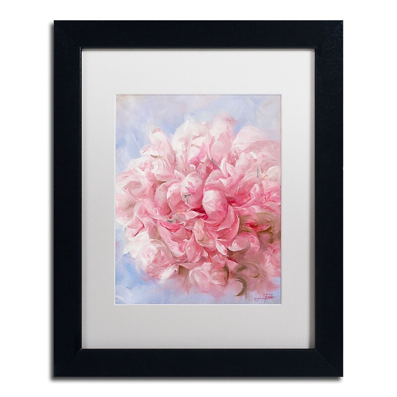 Trademark Fine Art Li Bo 'Pink Peonie I' 11 x 14 Framed Art Print (ALI0756-B1114MF) image 1