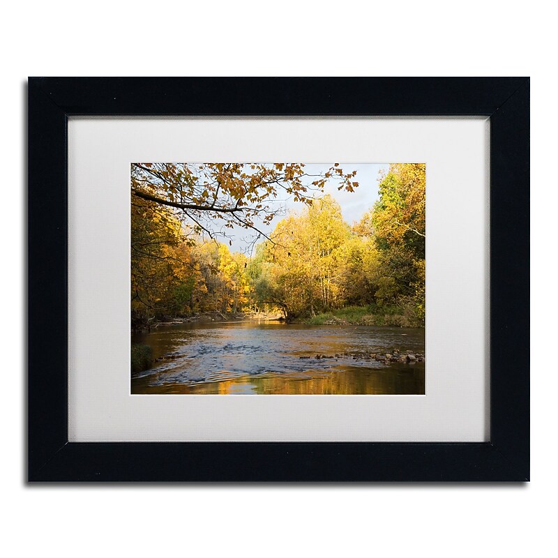 Trademark Fine Art Kurt Shaffer 'Golden Autumn River' 11 x 14 Framed Art Print (KS01036-B1114MF) image 1