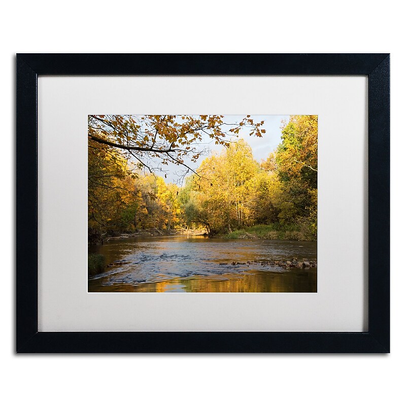 Trademark Fine Art Kurt Shaffer 'Golden Autumn River' 16 x 20 Framed Art Print (KS01036-B1620MF) image 1