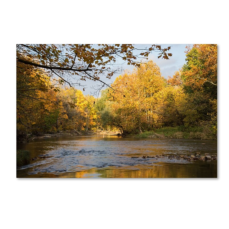 Trademark Fine Art Kurt Shaffer 'Golden Autumn River' 12 x 19 (KS01036-C1219GG) image 1