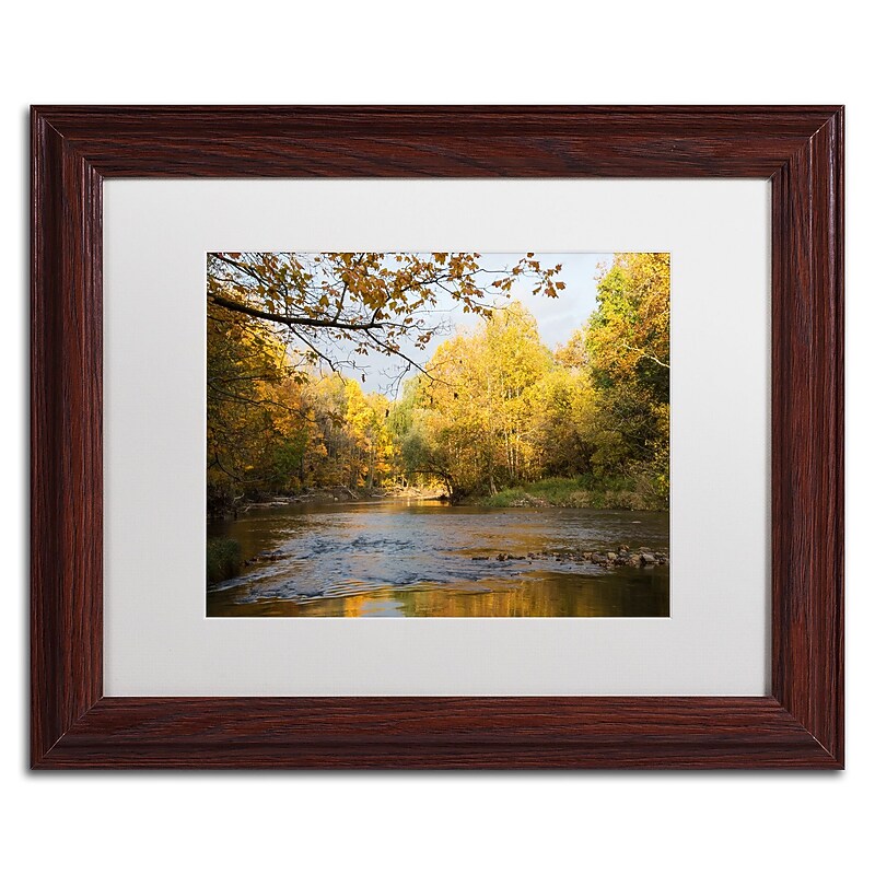 Trademark Fine Art Kurt Shaffer 'Golden Autumn River' 11 x 14 Framed Art Print (KS01036-W1114MF) image 1