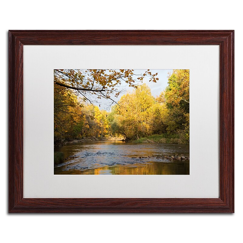 Trademark Fine Art Kurt Shaffer 'Golden Autumn River' 16 x 20 Framed Art Print (KS01036-W1620MF) image 1