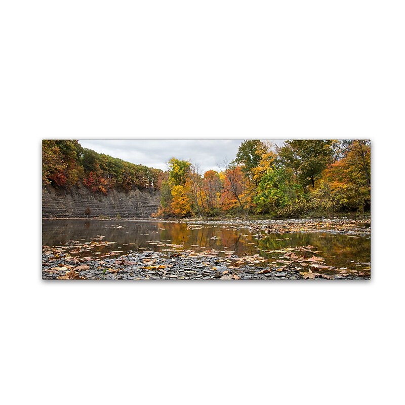 Trademark Fine Art Kurt Shaffer 'Rocky River Autumn' 10 x 24 (KS01044-C1024GG) image 1