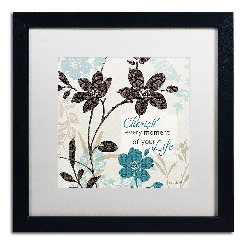 Trademark Fine Art Lisa Audit 'Botanical Touch Quote I' 16 x 16 Framed Art Print (WAP0174-B1616MF) image 1
