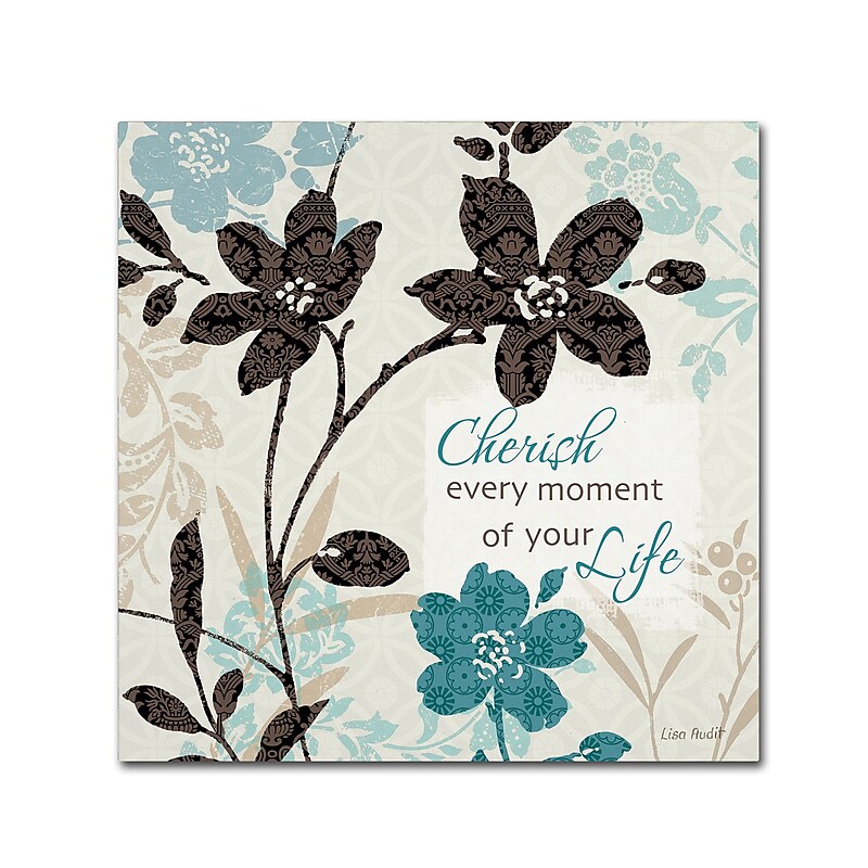 Trademark Fine Art Lisa Audit 'Botanical Touch Quote I' 35 x 35 (WAP0174-C3535GG) image 1