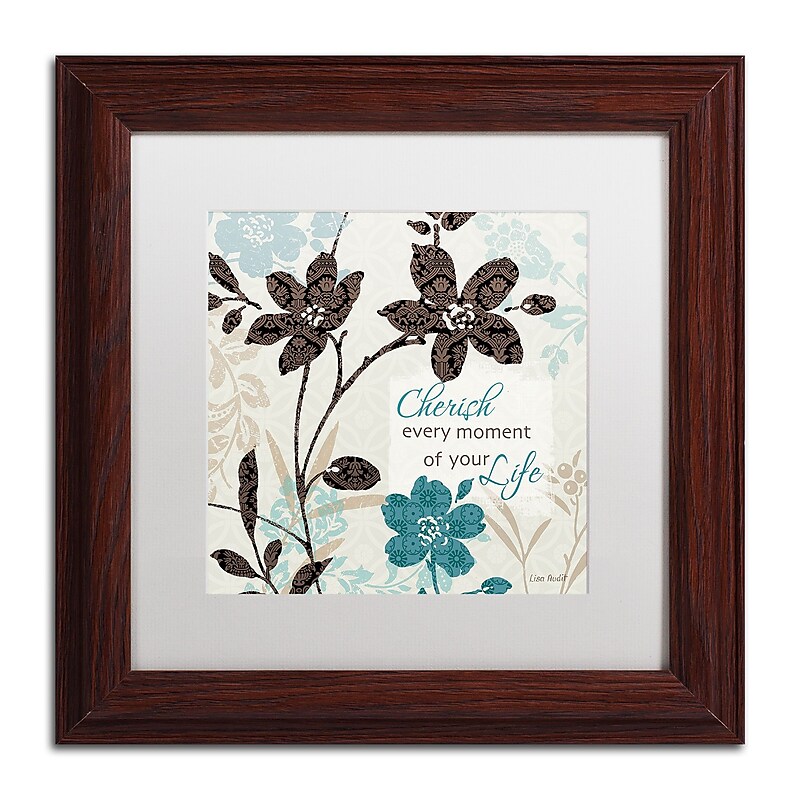 Trademark Fine Art Lisa Audit 'Botanical Touch Quote I' 11 x 11 Framed Art Print (WAP0174-W1111MF) image 1