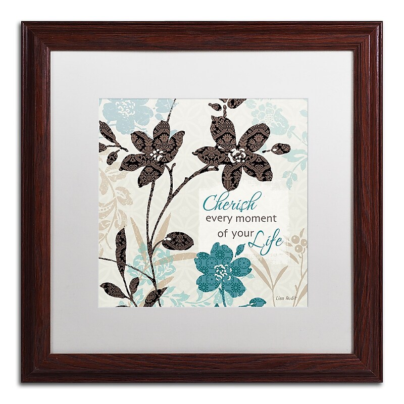 Trademark Fine Art Lisa Audit 'Botanical Touch Quote I' 16 x 16 Framed Art Print (WAP0174-W1616MF) image 1