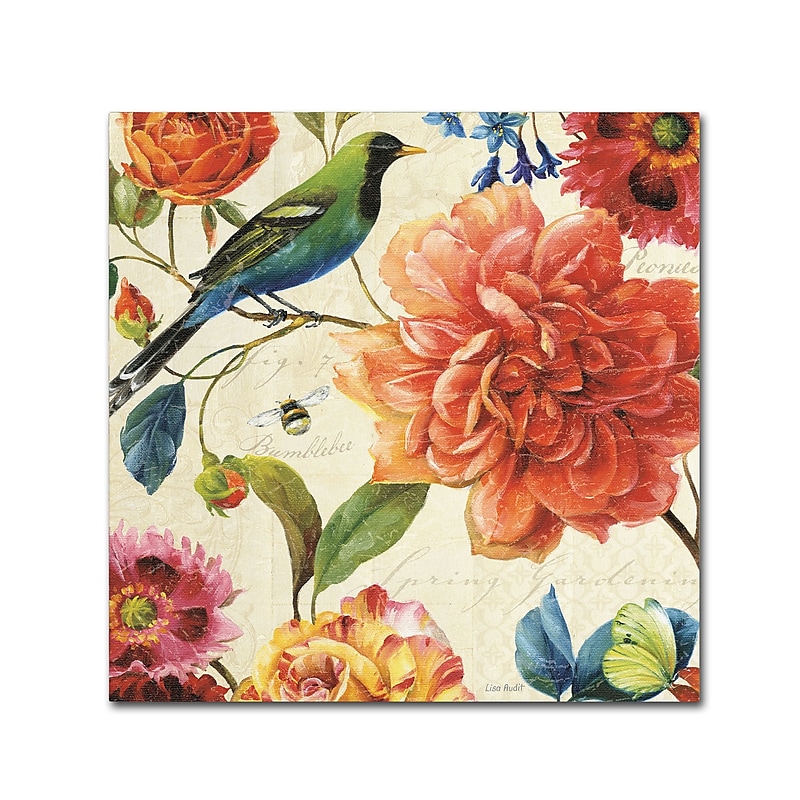 Trademark Fine Art Lisa Audit 'Rainbow Garden II - Cream' 24 x 24 (WAP0208-C2424GG) image 1