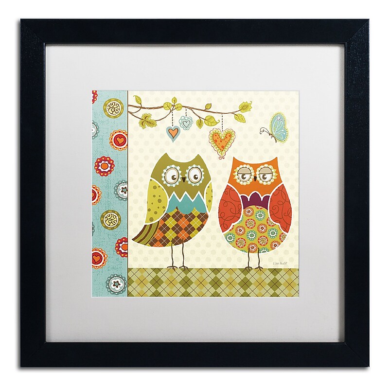 Trademark Fine Art Lisa Audit 'Owl Wonderful I' 16 x 16 Framed Art Print (WAP0210-B1616MF) image 1