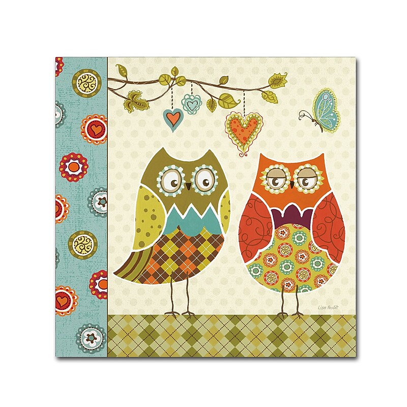 Trademark Fine Art Lisa Audit 'Owl Wonderful I' 24 x 24 (WAP0210-C2424GG) image 1