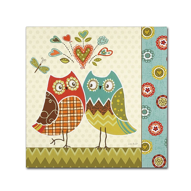 Trademark Fine Art Lisa Audit 'Owl Wonderful II' 35 x 35 (WAP0211-C3535GG) image 1