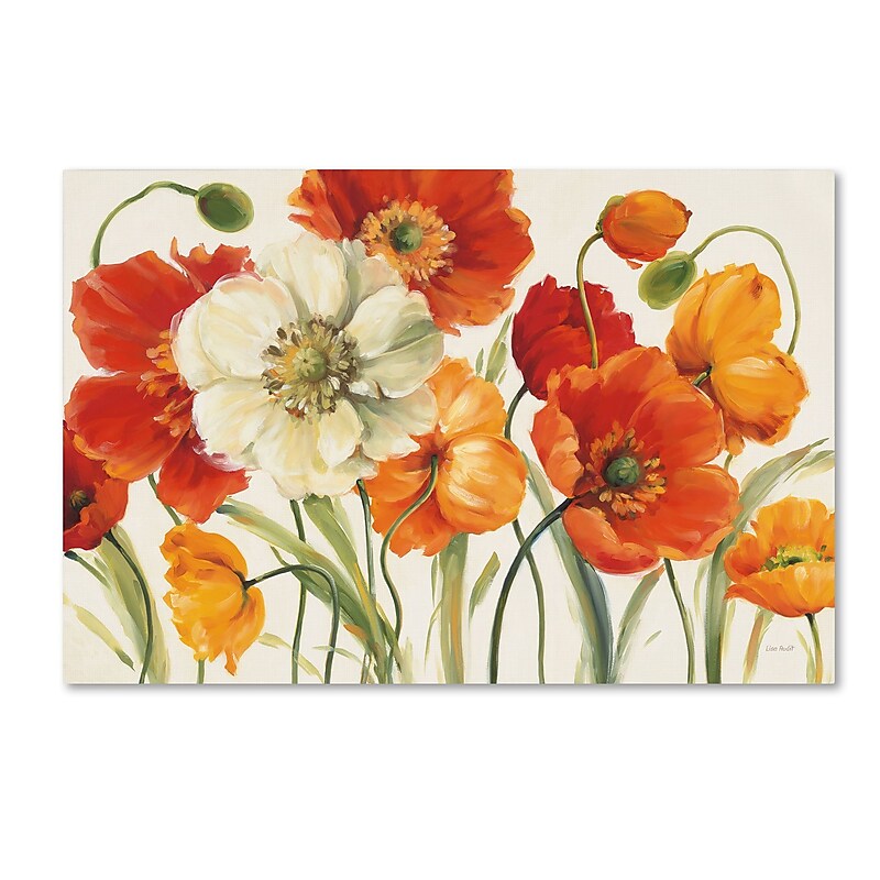 Trademark Fine Art Lisa Audit 'Poppies Melody I' 16 x 24 (WAP0229-C1624GG) image 1