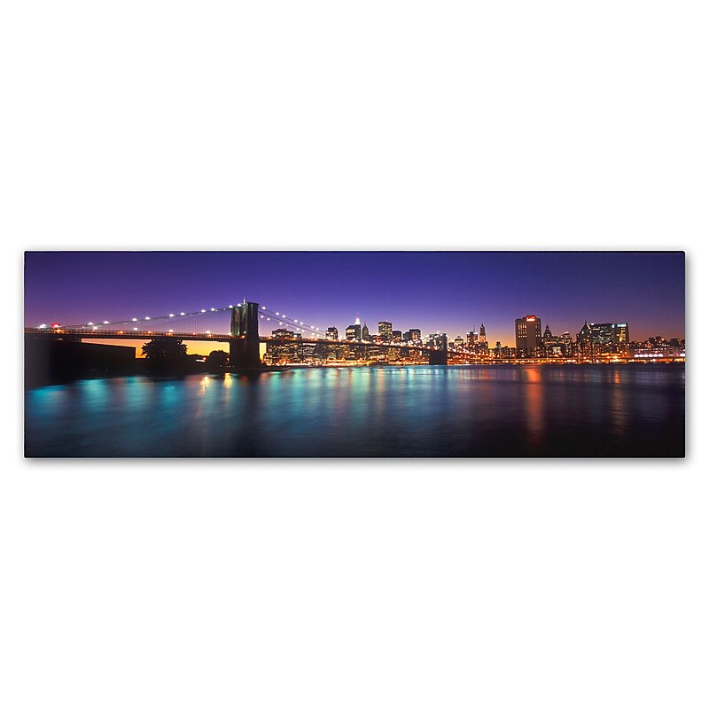 Trademark Fine Art John Xiong 'Brooklyn Bridge Lights' 16 x 47 (ALI0656-C1647GG) image 1