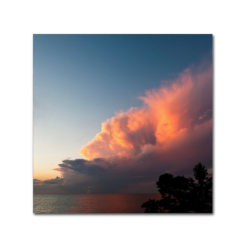 Trademark Fine Art Kurt Shaffer 'Distant Lightning at Sunset' 35 x 35 (KS0148-C3535GG) image 1