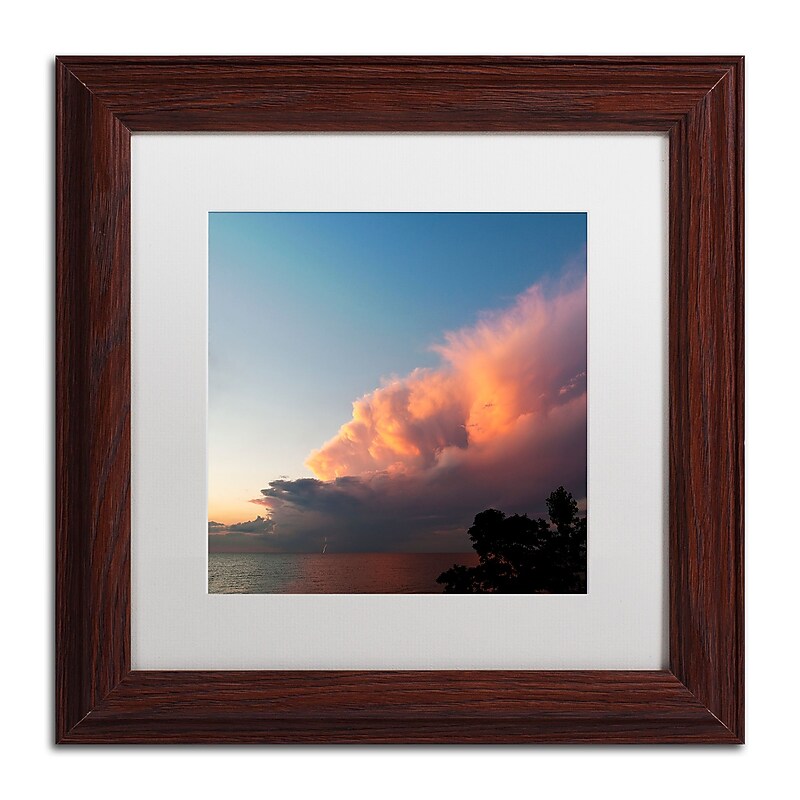 Trademark Fine Art Kurt Shaffer 'Distant Lightning at Sunset' 11 x 11 (KS0148-W1111MF) image 1
