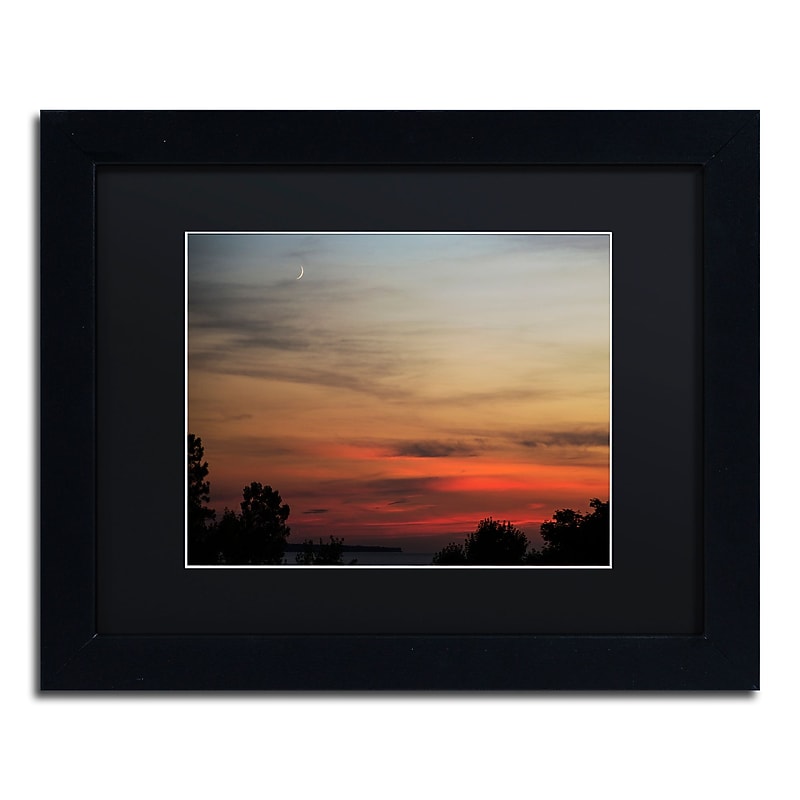 Trademark Fine Art Kurt Shaffer 'New Moon Sunset' 11 x 14 Framed Art Print (KS0169-B1114BMF) image 1