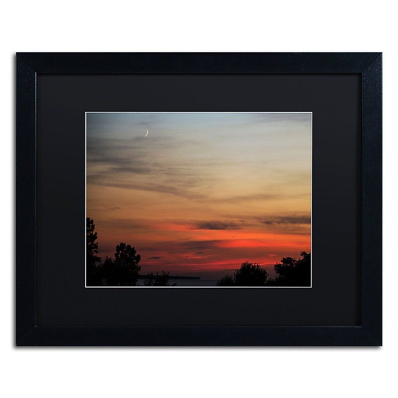 Trademark Fine Art Kurt Shaffer 'New Moon Sunset' 16 x 20 Framed Art Print (KS0169-B1620BMF) image 1
