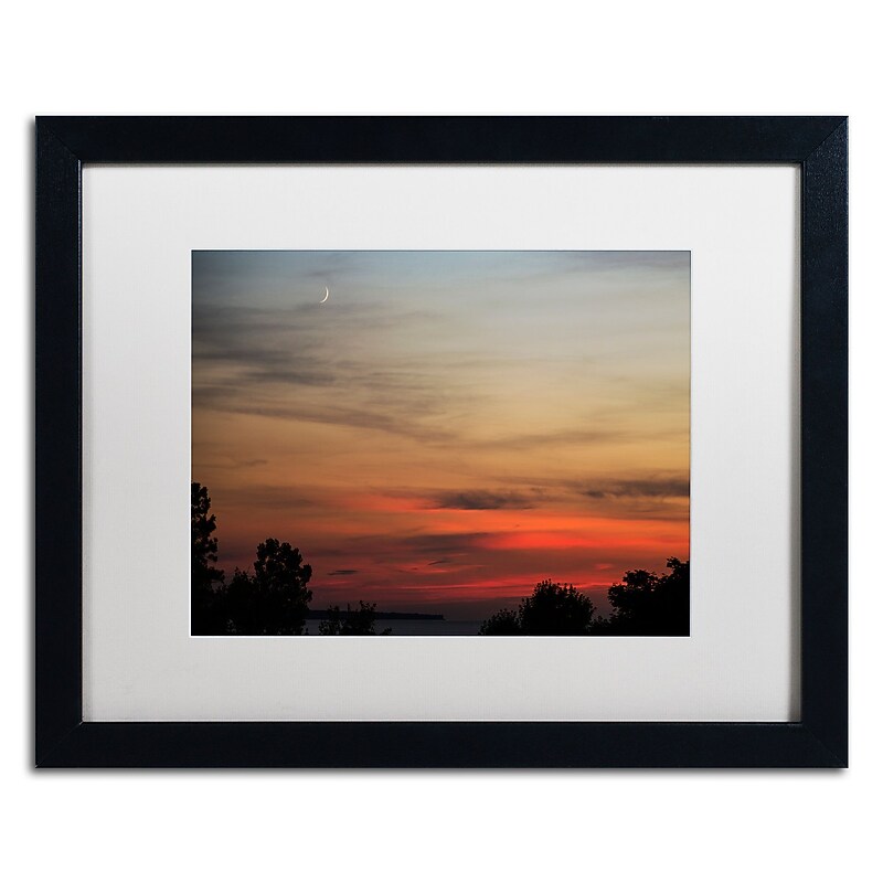 Trademark Fine Art Kurt Shaffer 'New Moon Sunset' 16 x 20 Framed Art Print (KS0169-B1620MF) image 1
