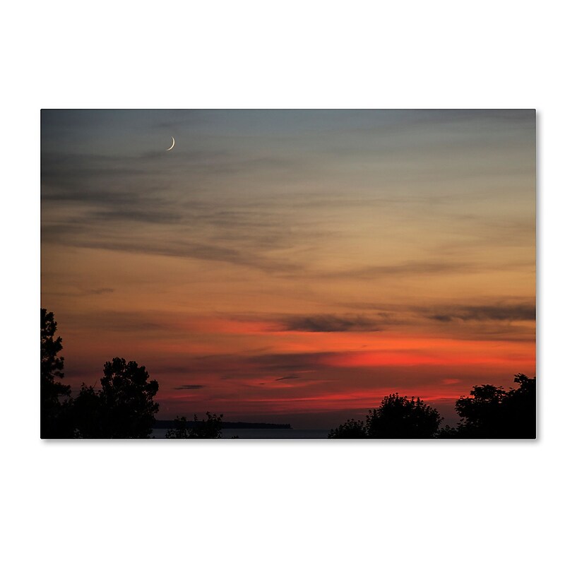 Trademark Fine Art Kurt Shaffer 'New Moon Sunset' 16 x 24 (KS0169-C1624GG) image 1