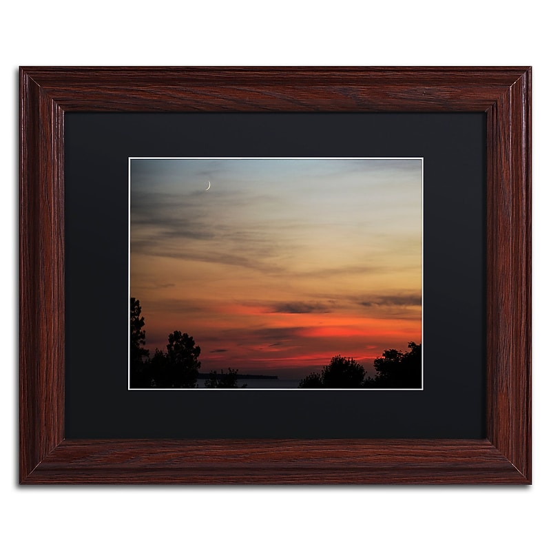 Trademark Fine Art Kurt Shaffer 'New Moon Sunset' 11 x 14 Framed Art Print (KS0169-W1114BMF) image 1