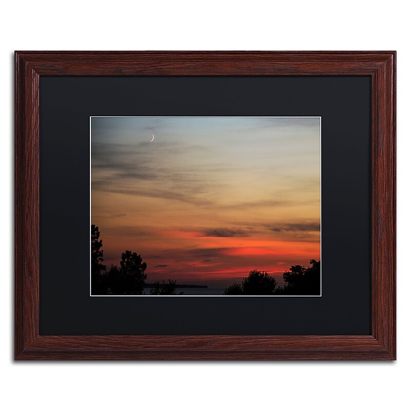 Trademark Fine Art Kurt Shaffer 'New Moon Sunset' 16 x 20 Framed Art Print (KS0169-W1620BMF) image 1