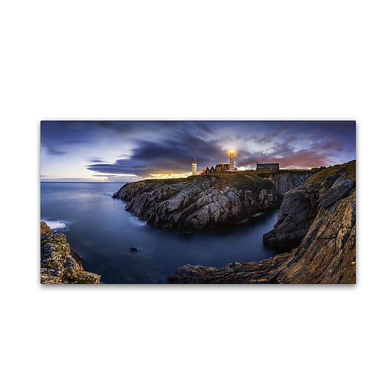 Trademark Fine Art Mathieu Rivrin 'Blue Hour in Saint Mathieu' 24 x 47 (RV0025-C2447GG) image 1
