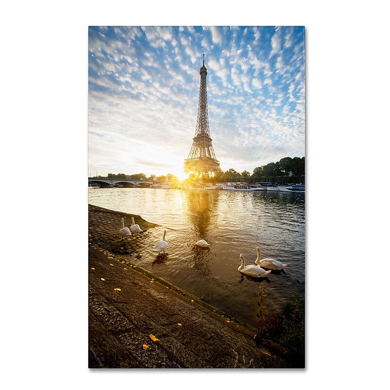 Trademark Fine Art Mathieu Rivrin 'Wake up Paris' 30 x 47 (RV0031-C3047GG) image 1
