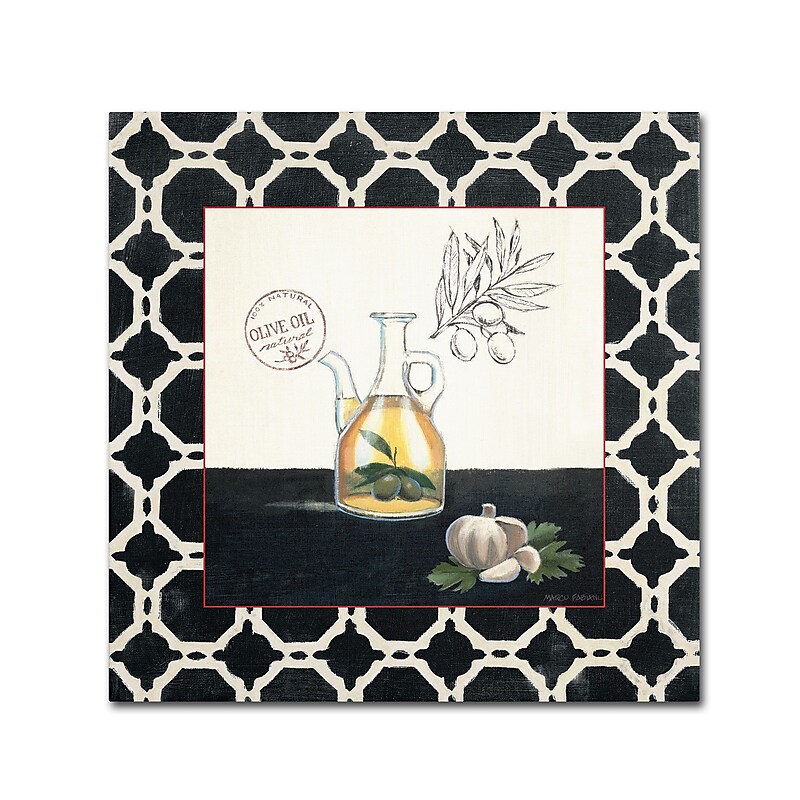 Trademark Fine Art Marco Fabiano 'Olive Oil and Garlic' 18 x 18 (WAP0144-C1818GG) image 1