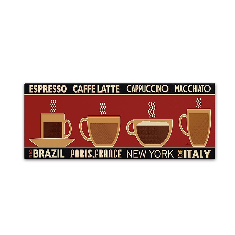 Trademark Fine Art Pela Studio 'Deco Coffee Panel I' 16 x 47 (WAP0173-C1647GG) image 1