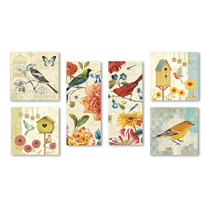 Trademark Fine Art Wild Birds Wall Collection 24 x 24 (WC0014-SET-6) image 1