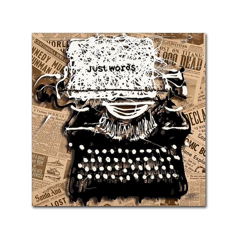 Trademark Fine Art Roderick Stevens 'Just Words 1' 35 x 35 (RS982-C3535GG) image 1