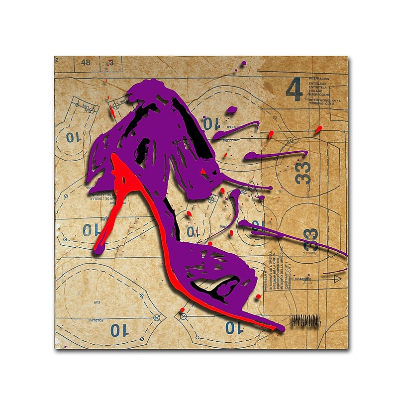 Trademark Fine Art Roderick Stevens 'Purple Bow Heel' 18 x 18 (RS985-C1818GG) image 1