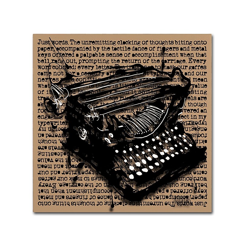 Trademark Fine Art Roderick Stevens 'Three-Quarter Typewriter' 24 x 24 (RS989-C2424GG) image 1